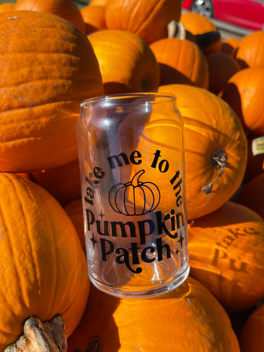 Take Me To The Pumpkin Patch Glass Tumbler