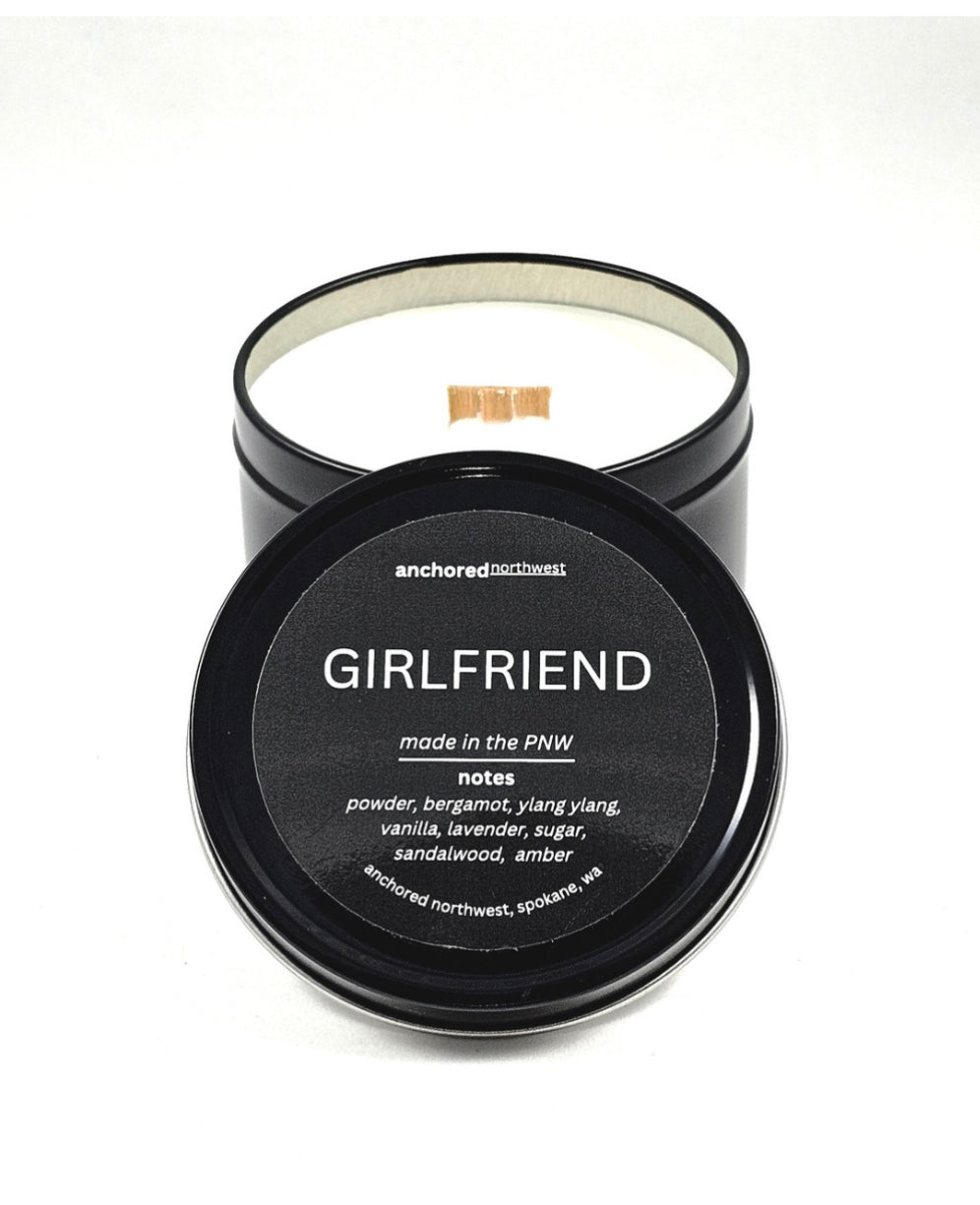 Girlfriend Wood Wick Travel Tin Soy Candle