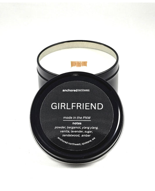 Girlfriend Wood Wick Travel Tin Soy Candle