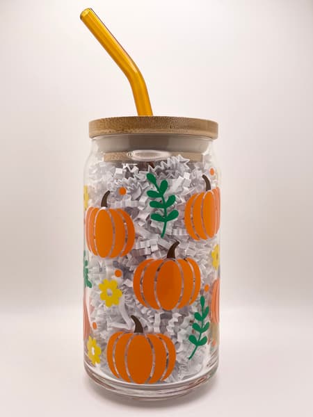 Pumpkin Glass Tumbler