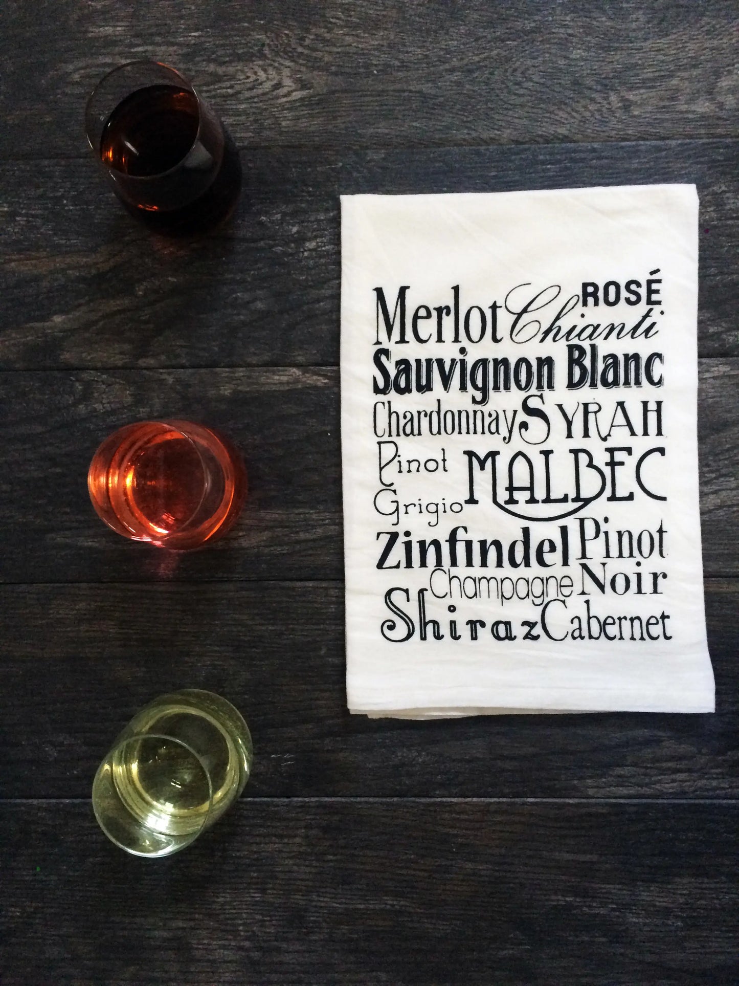 Wine Words Cotton Kitchen Towel