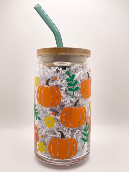 Pumpkin Glass Tumbler